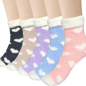 5 Pairs Womens Fuzzy Winter Socks